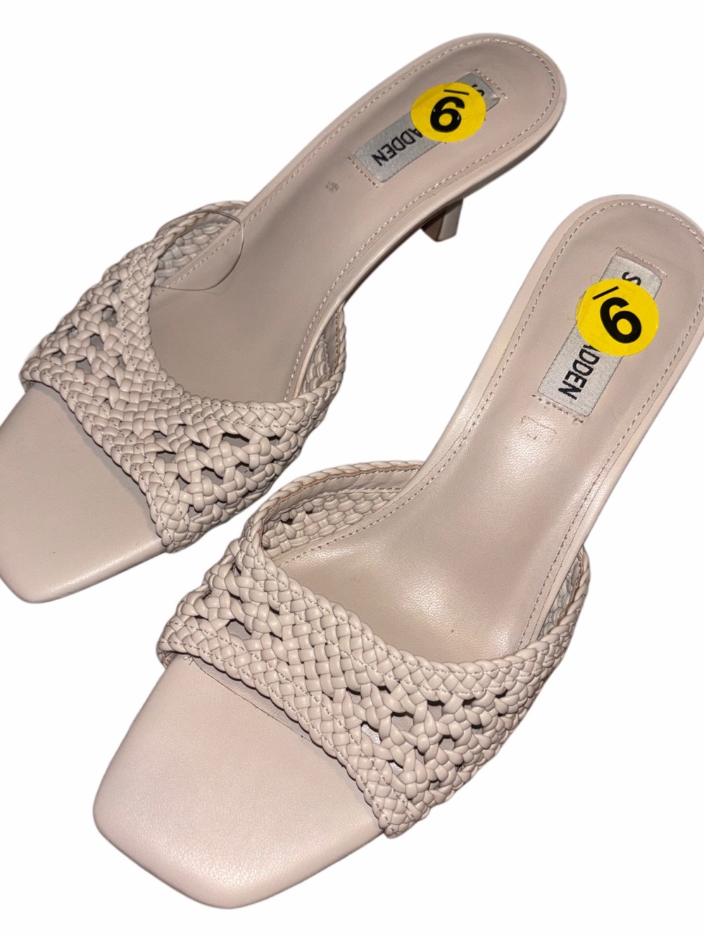 Steve Madden Woven Slide Mules in Light Beige